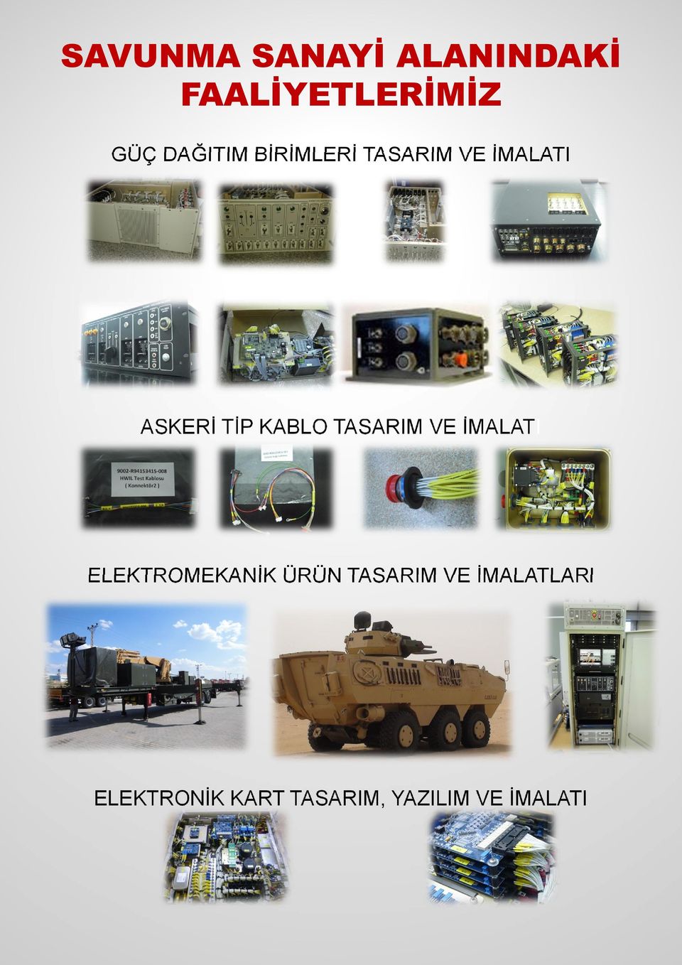 KABLO TASARIM VE İMALATI ELEKTROMEKANİK ÜRÜN