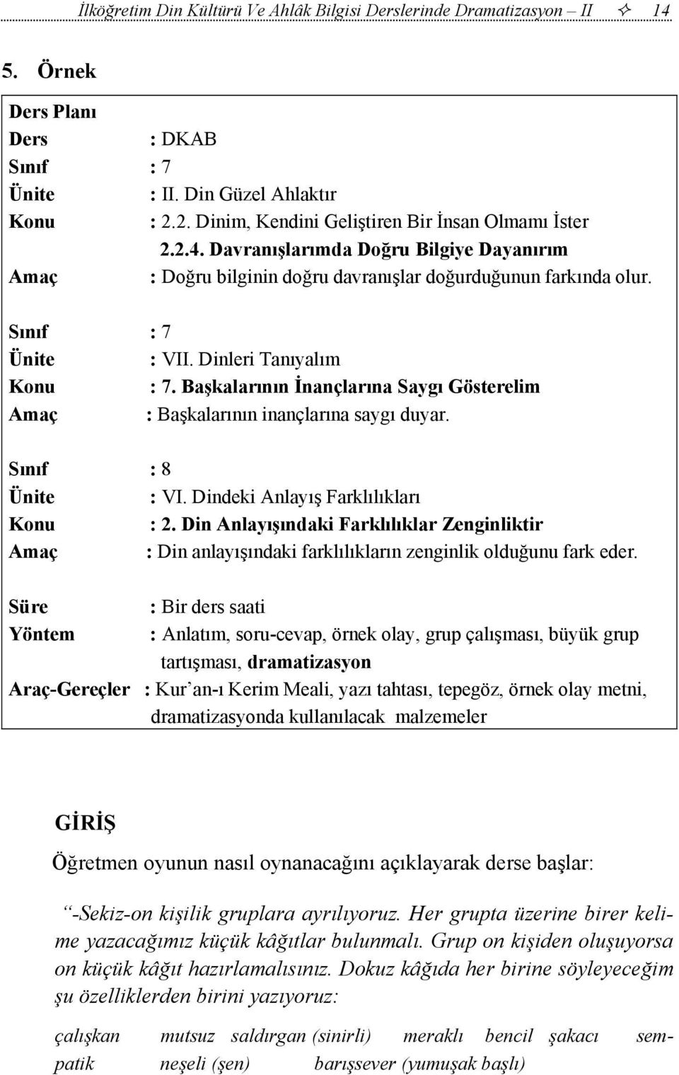 Dinleri Tanıyalım Konu : 7. Başkalarının İnançlarına Saygı Gösterelim Amaç : Başkalarının inançlarına saygı duyar. Sınıf : 8 Ünite : VI. Dindeki Anlayış Farklılıkları Konu : 2.