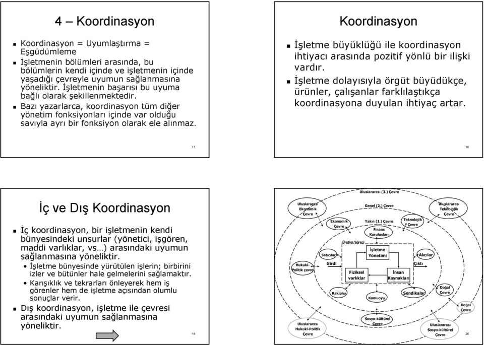 İşletme büyüklb klüğü ile koordinasyon ihtiyacı arasında pozitif yönly nlü bir ilişki vardır. r.