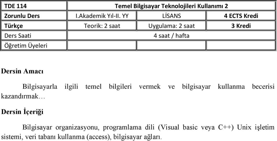 ilgili temel bilgileri vermek ve bilgisayar kullanma becerisi kazandırmak Bilgisayar