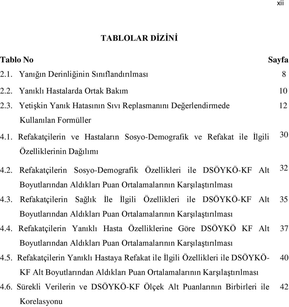 3. Refakatçilerin Sağlık İle İlgili Özellikleri ile DSÖYKÖ-KF Alt Boyutlarından Aldıkları Puan Ortalamalarının Karşılaştırılması 4.