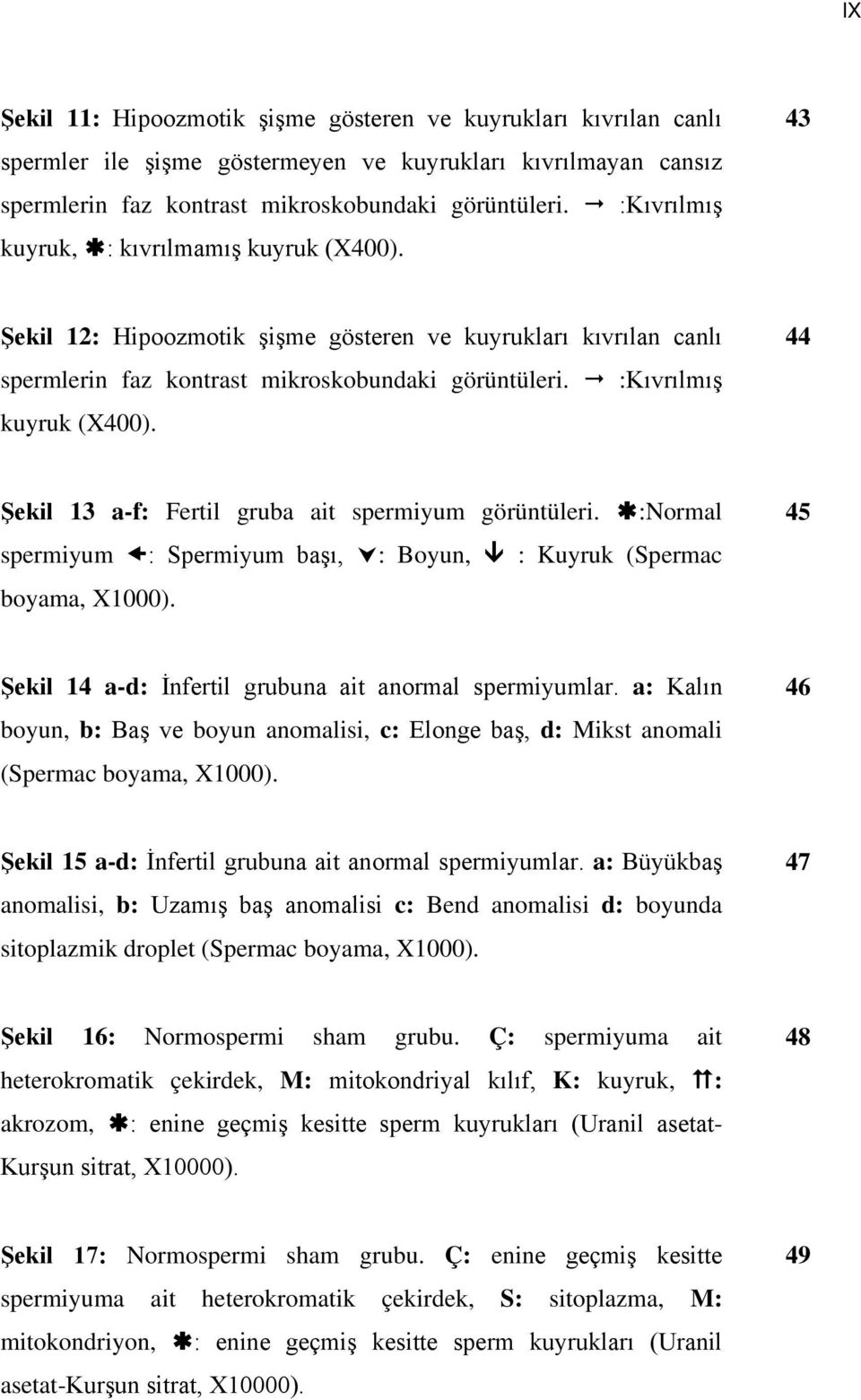 44 Şekil 13 a-f: Fertil gruba ait spermiyum görüntüleri. :Normal spermiyum : Spermiyum başı, : Boyun, : Kuyruk (Spermac boyama, X1000). 45 Şekil 14 a-d: İnfertil grubuna ait anormal spermiyumlar.