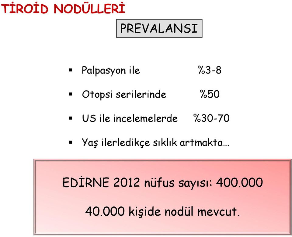 sıklık artmakta Kadınlarda daha sık EDİRNE 2012