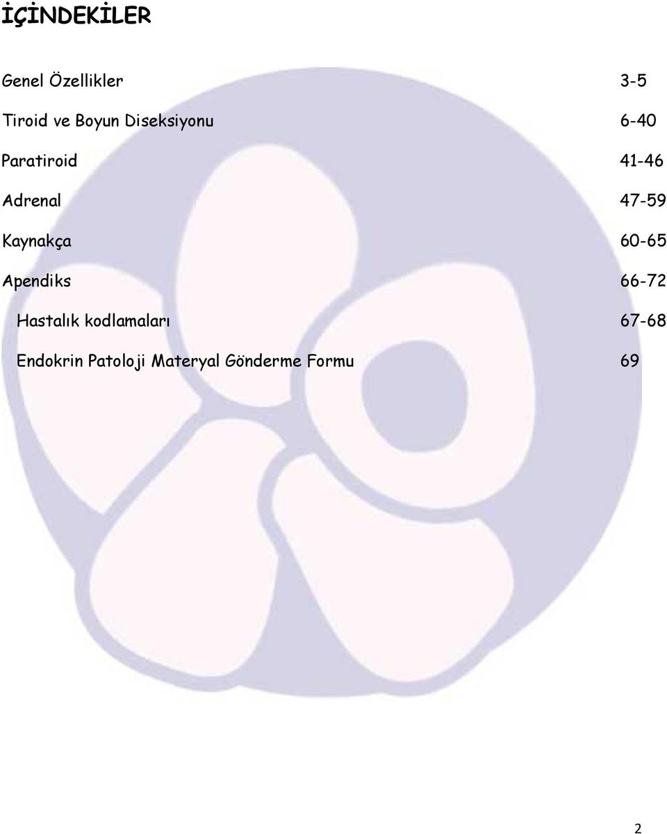 Kaynakça 60-65 Apendiks 66-72 Hastalık