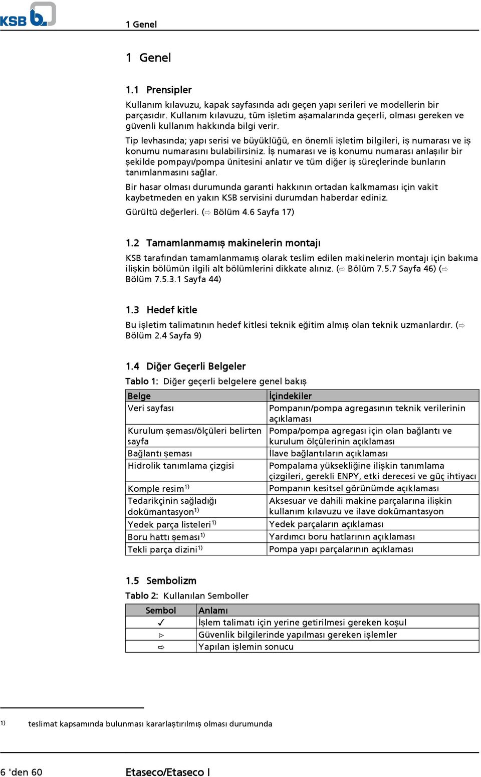 Tip levhasında; yapı serisi ve büyüklüğü, en önemli işletim bilgileri, iş numarası ve iş konumu numarasını bulabilirsiniz.