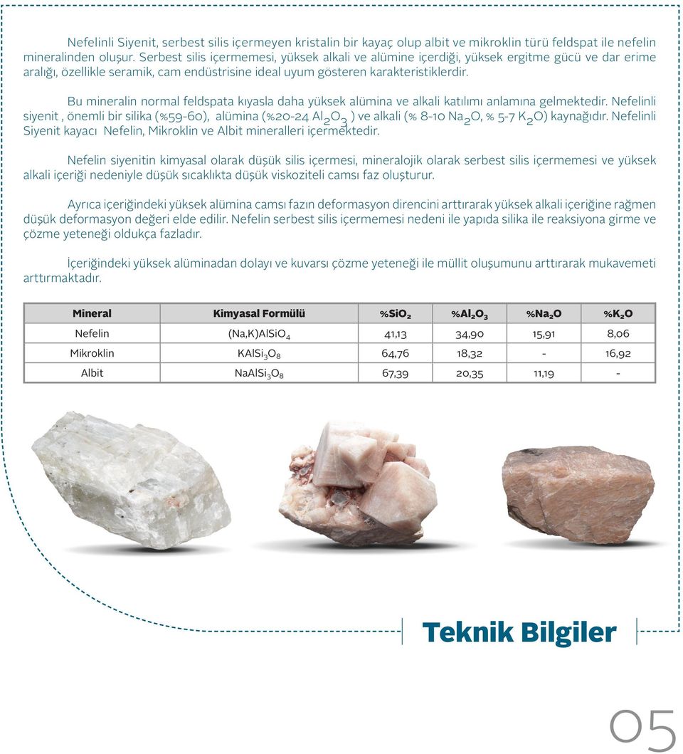 Bu mineralin normal feldspata kıyasla daha yüksek alümina ve alkali katılımı anlamına gelmektedir.