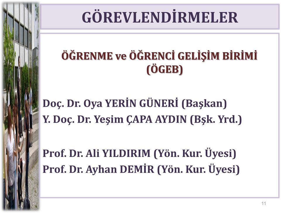 Yrd.) Prof. Dr. Ali YILDIRIM (Yön. Kur. Üyesi) Prof.