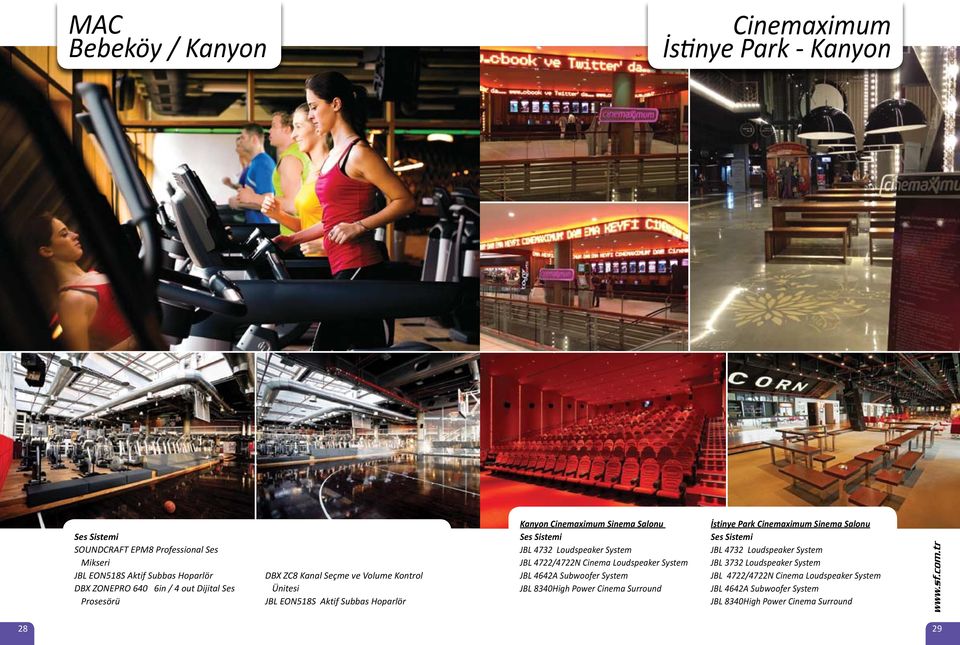 Loudspeaker System JBL 4722/4722N Cinema Loudspeaker System JBL 4642A Subwoofer System JBL 8340High Power Cinema Surround İstinye Park Cinemaximum Sinema Salonu Ses