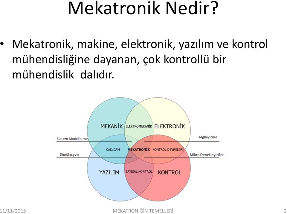 ve kontrol mühendisliğine dayanan, çok