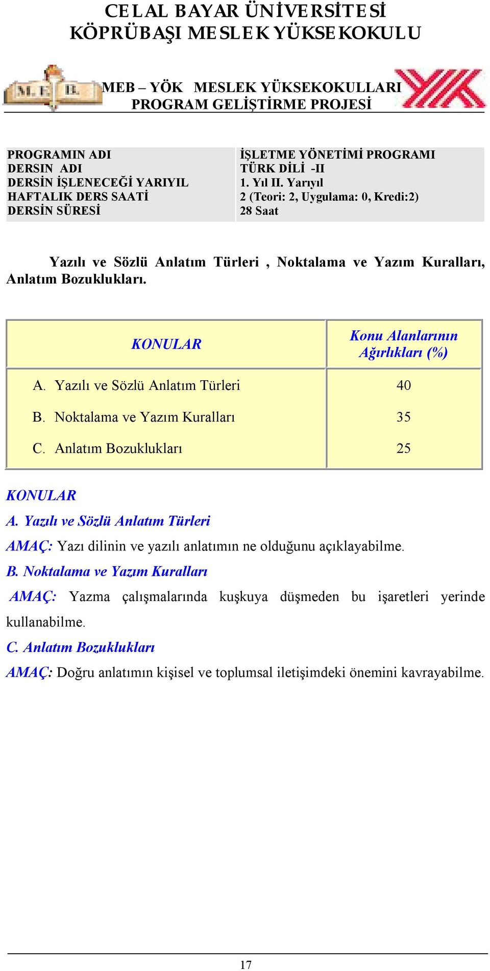 Noktalama ve Yazım Kuralları C. Anlatım Bozuklukları 40 35 25 A.