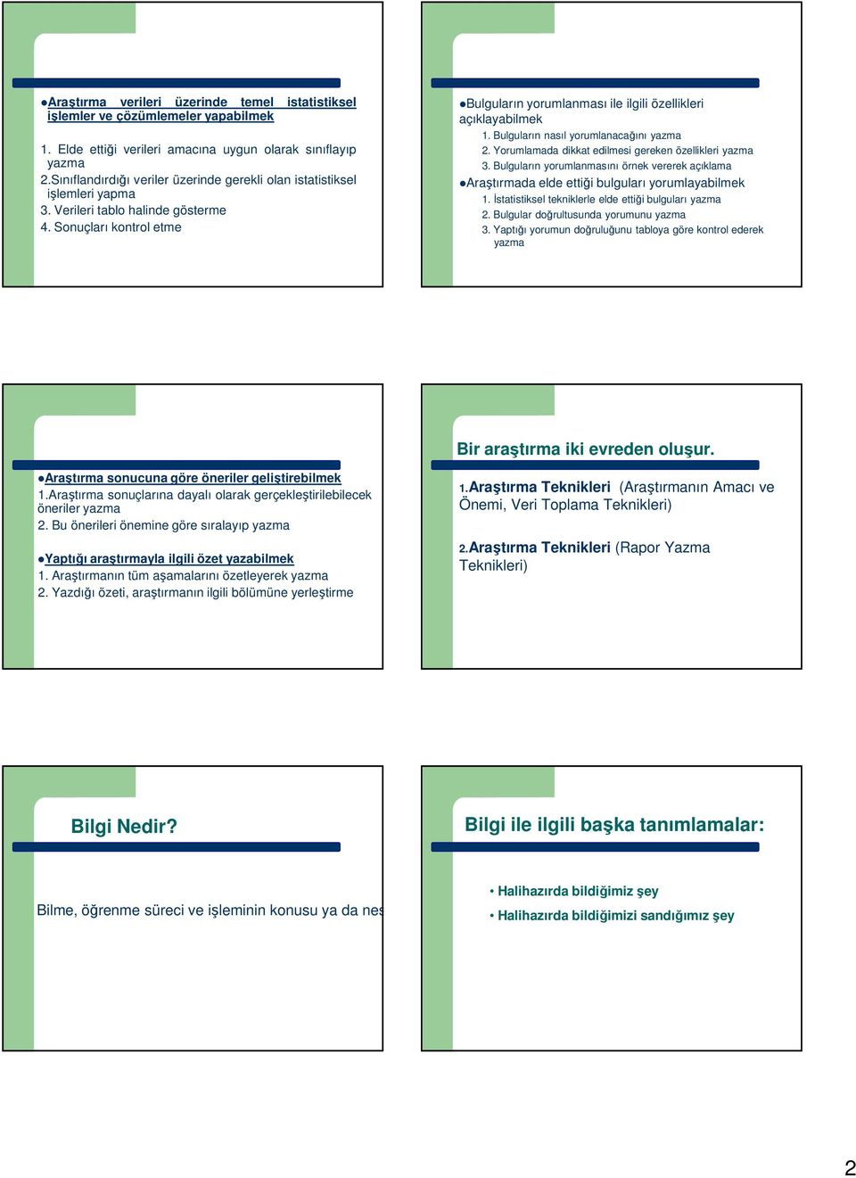 Sonuçları kontrol etme Bulguların yorumlanması ile ilgili özellikleri açıklayabilmek 1. Bulguların nasıl yorumlanacağını yazma 2. Yorumlamada dikkat edilmesi gereken özellikleri yazma 3.