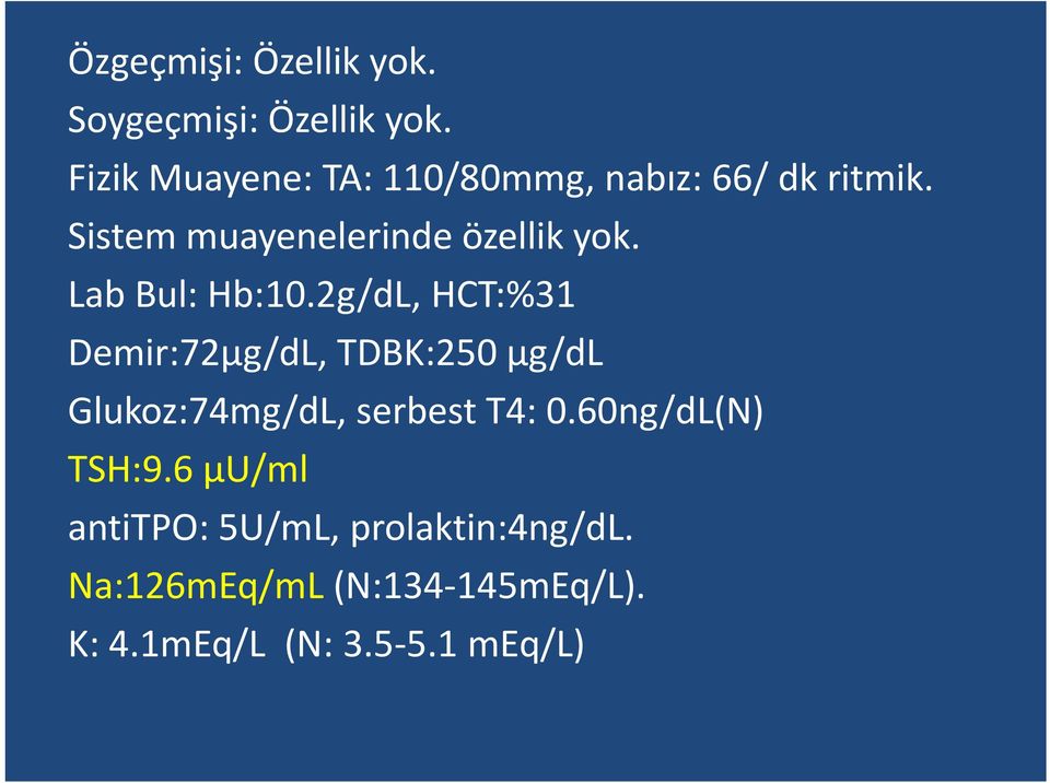 Lab Bul: Hb:10.