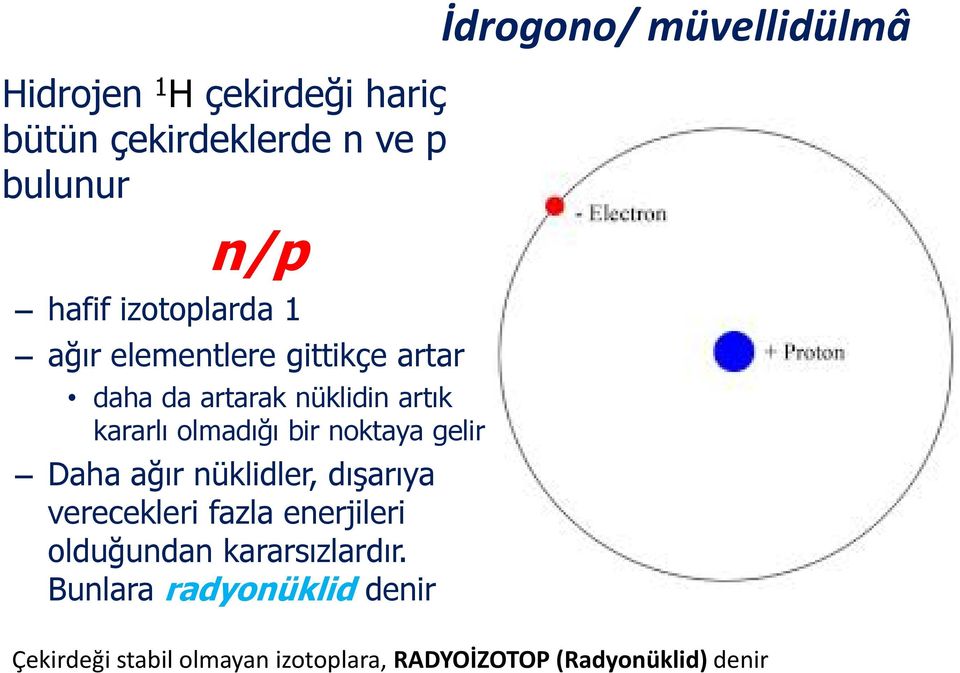 ağır nüklidler, dışarıya verecekleri fazla enerjileri olduğundan kararsızlardır.