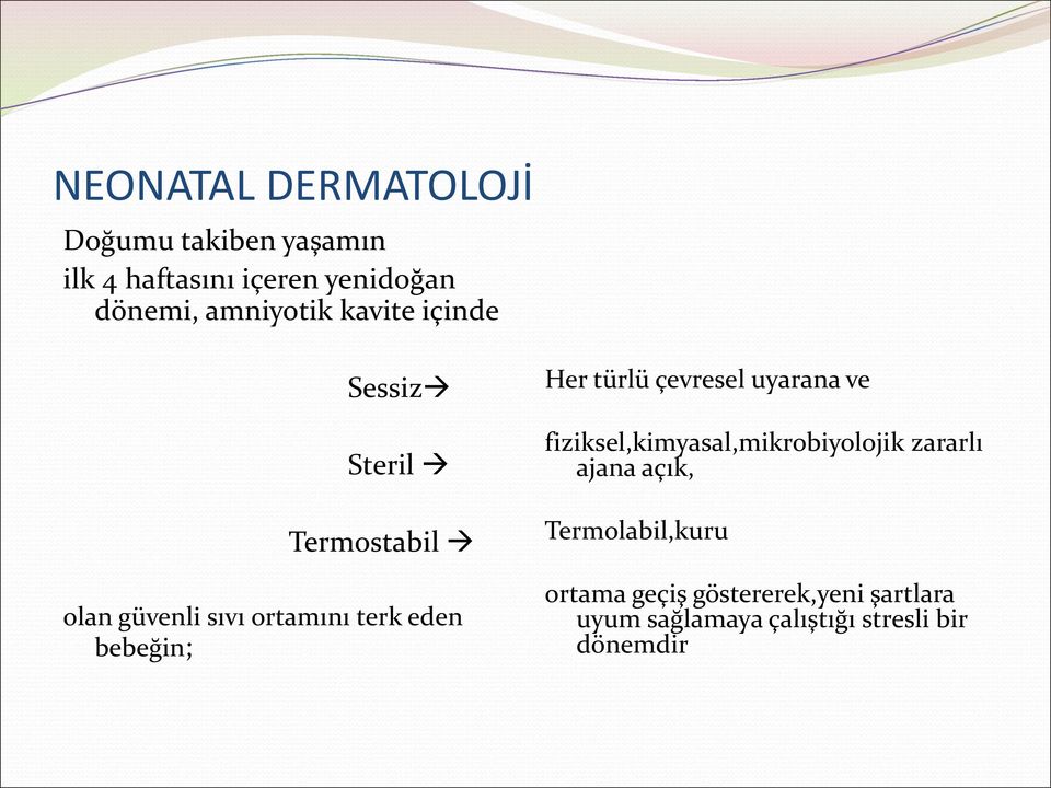 bebeğin; Her türlü çevresel uyarana ve fiziksel,kimyasal,mikrobiyolojik zararlı ajana