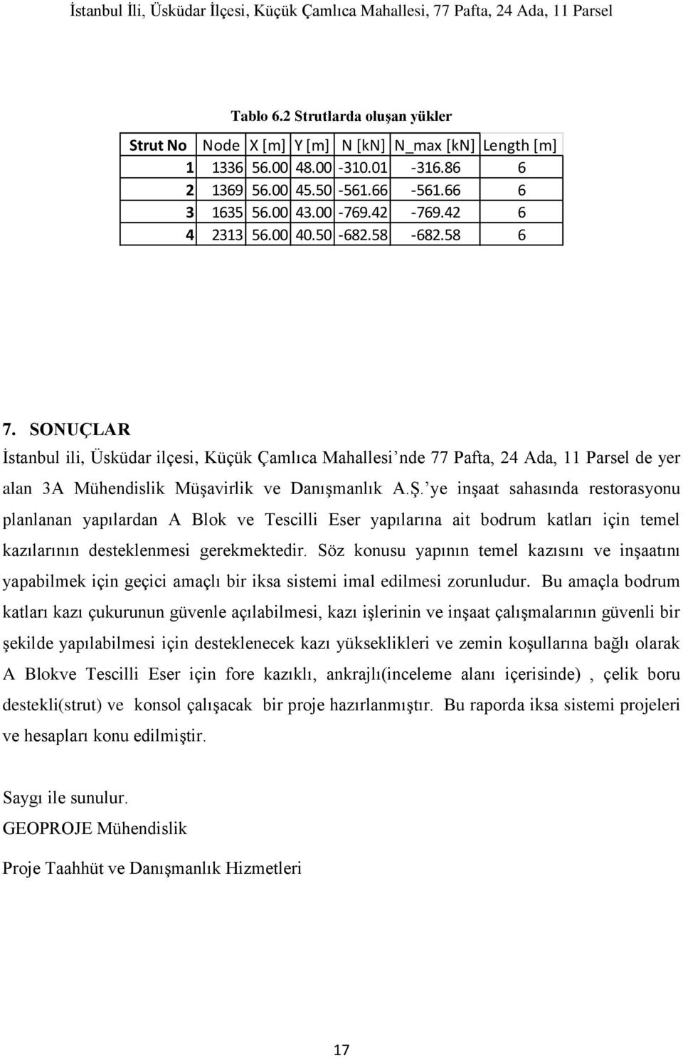 ye inşaat sahasında restorasyonu planlanan yapılardan A Blok ve Tescilli Eser yapılarına ait bodrum katları için temel kazılarının desteklenmesi gerekmektedir.