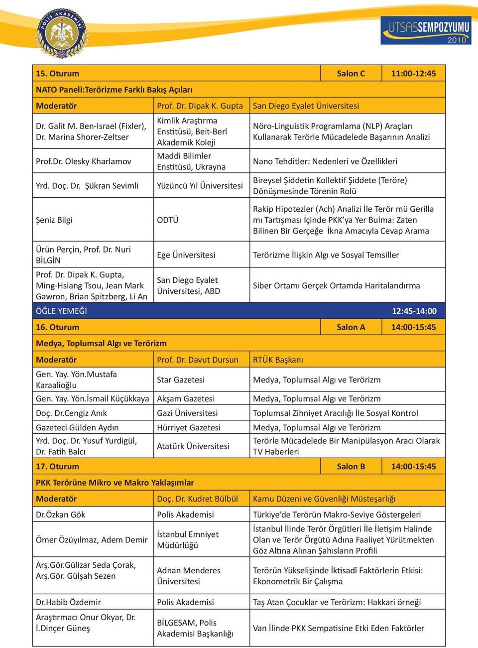 Şükran Sevimli Kimlik Araştırma Enstitüsü, Beit-Berl Akademik Koleji Maddi Bilimler Enstitüsü, Ukrayna Yüzüncü Yıl Üniversitesi Nöro-Linguistik Programlama (NLP) Araçları Kullanarak Terörle