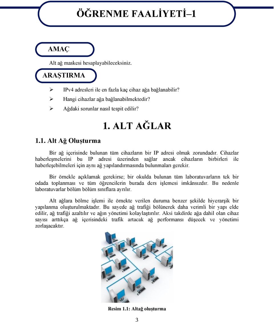 Cihazlar haberleşmelerini bu IP adresi üzerinden sağlar ancak cihazların birbirleri ile haberleşebilmeleri için aynı ağ yapılandırmasında bulunmaları gerekir.