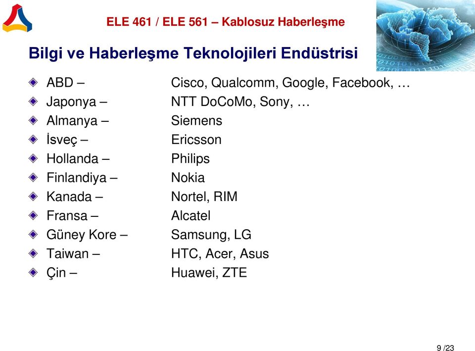Qualcomm, Google, Facebook, NTT DoCoMo, Sony, Siemens Ericsson