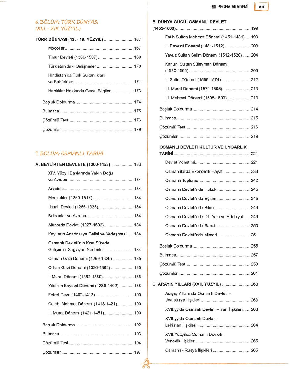 BEYLİKTEN DEVLETE (1300-1453)...183 XIV. Yzyıl Başlarında Yakın Doğu ve Avrupa...184 Anadolu...184 Memluklar (1250-1517)...184 İlhanlı Devleti (1256-1335)...184 Balkanlar ve Avrupa.