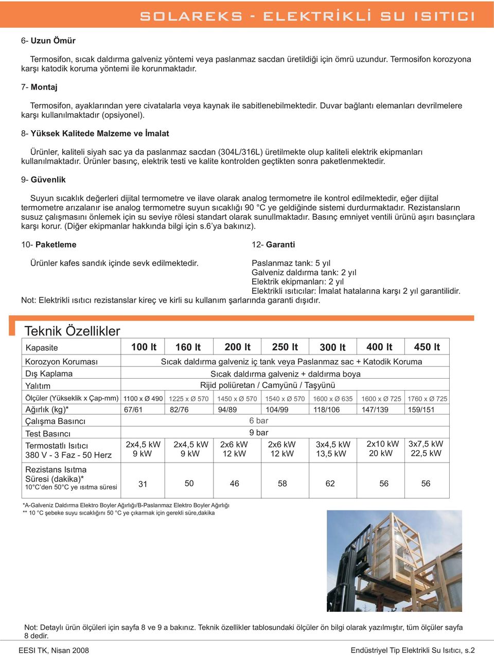 8- Yüksek Kalitede ve İmalat Ürünler, kaliteli siyah sac ya da paslanmaz sacdan (304L/316L) üretilmekte olup kaliteli elektrik ekipmanları kullanılmaktadır.