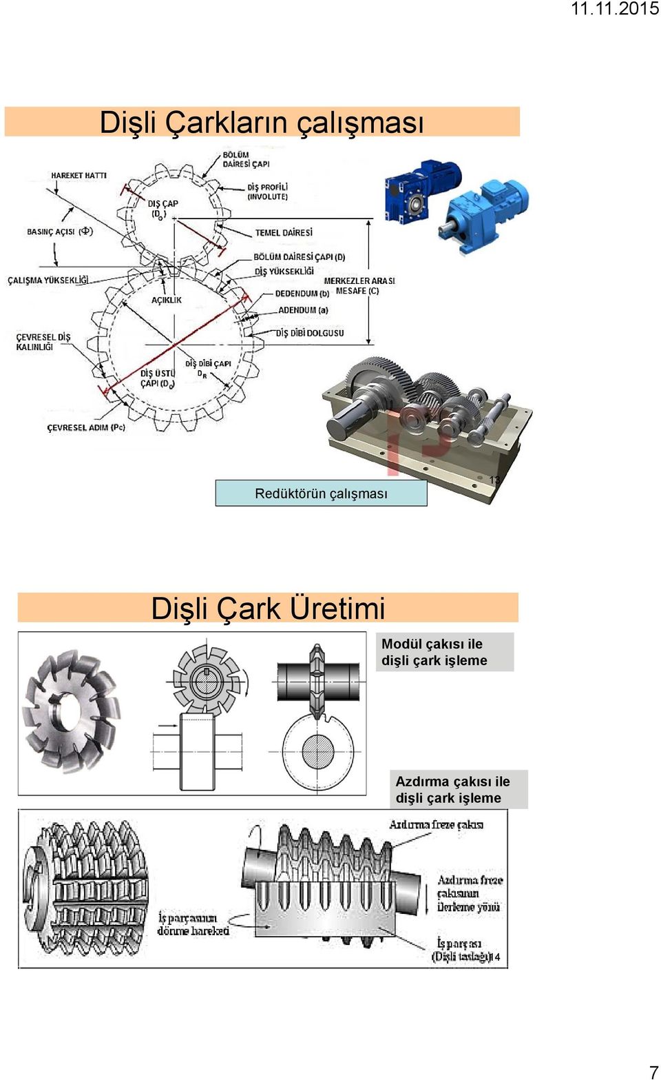 Modül çakısı ile dişli çark işleme