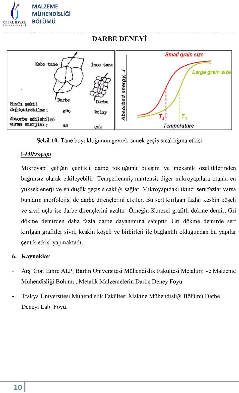 Bu sert kırılgan fazlar keskin köşeli ve sivri uçlu ise darbe dirençlerini azaltır. Örneğin Küresel grafitli dökme demir, Gri dökme demirden daha fazla darbe dayanımına sahiptir.