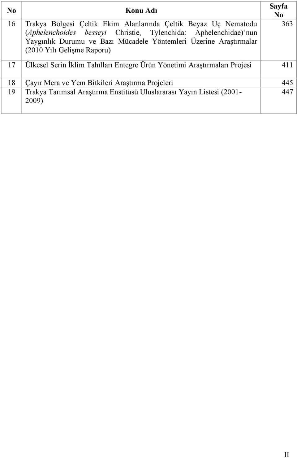 Raporu) Sayfa No 363 17 Ülkesel Serin İklim Tahılları Entegre Ürün Yönetimi Araştırmaları Projesi 411 18 Çayır Mera