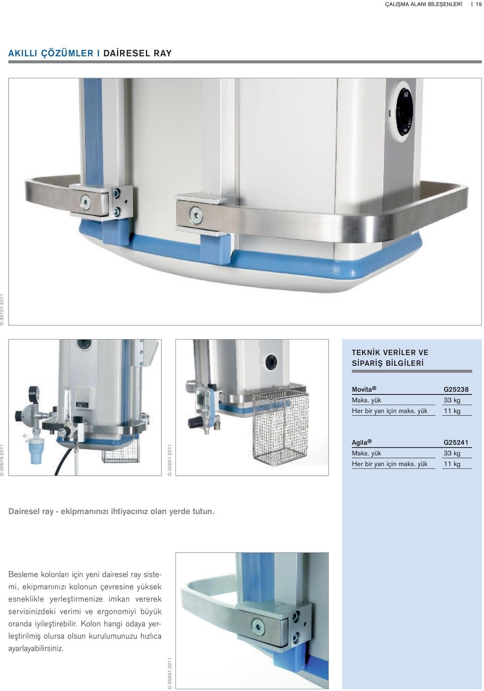 yük G25241 33 kg 11 kg Dairesel ray - ekipmanınızı ihtiyacınız olan yerde tutun.