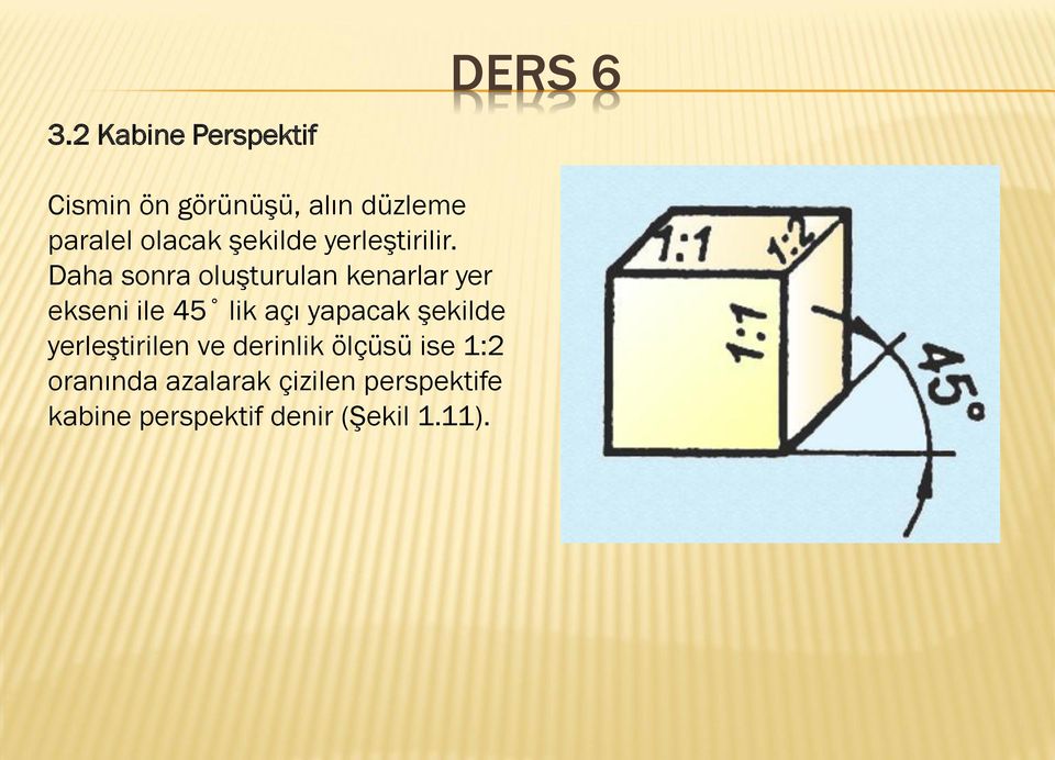 Daha sonra oluşturulan kenarlar yer ekseni ile 45 lik açı yapacak