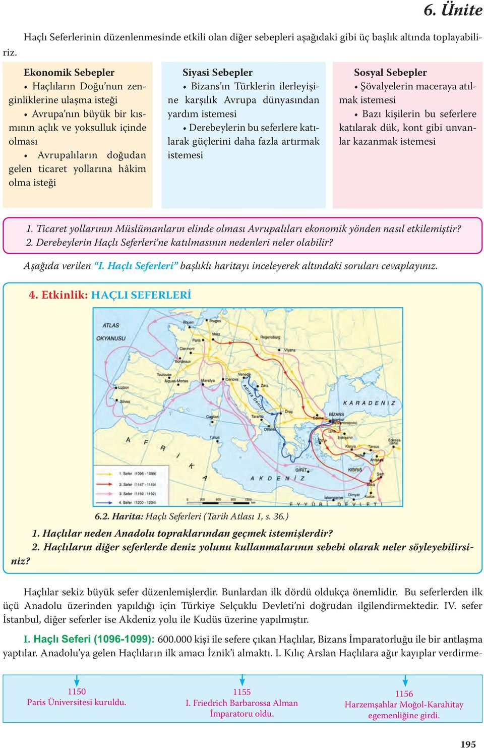 larak güçlerini daha fazla artırmak istemesi 6. Ünite Sosyal Sebepler mak istemesi ka tı la rak dük, kont gi bi un vanlar kazan mak is temesi 1.