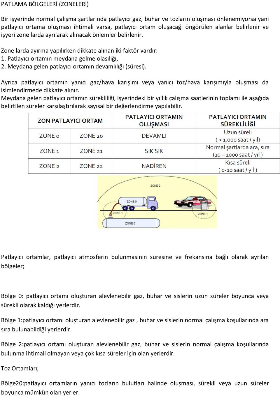 Patlayıcı ortamın meydana gelme olasılığı, 2. Meydana gelen patlayıcı ortamın devamlılığı (süresi).