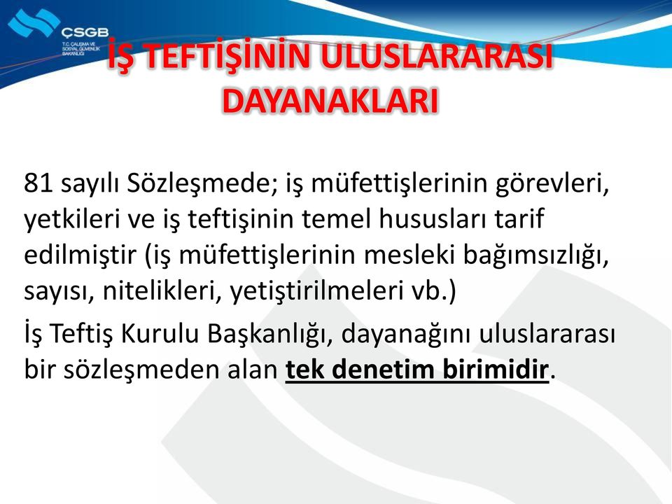 müfettişlerinin mesleki bağımsızlığı, sayısı, nitelikleri, yetiştirilmeleri vb.