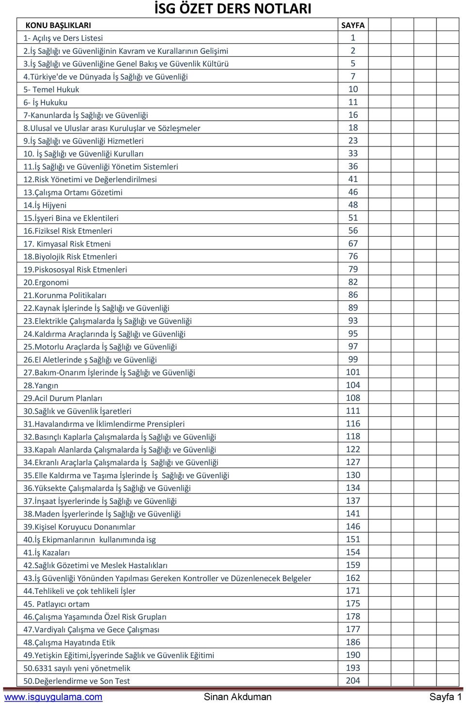 İş Sağlığı ve Güvenliği Hizmetleri 23 10. İş Sağlığı ve Güvenliği Kurulları 33 11.İş Sağlığı ve Güvenliği Yönetim Sistemleri 36 12.Risk Yönetimi ve Değerlendirilmesi 41 13.