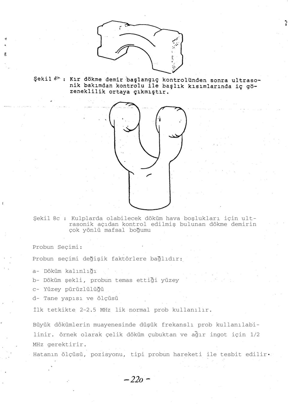 d- Tane yapısı ve ölçüsü İlk tetkikte 2-2.5 MHz lik normal prob kullanılır.