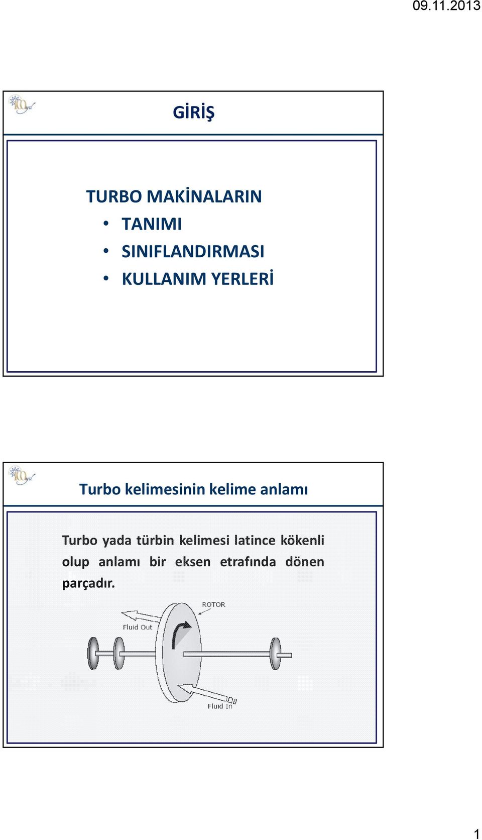 anlamı Turbo yada türbin kelimesi latince