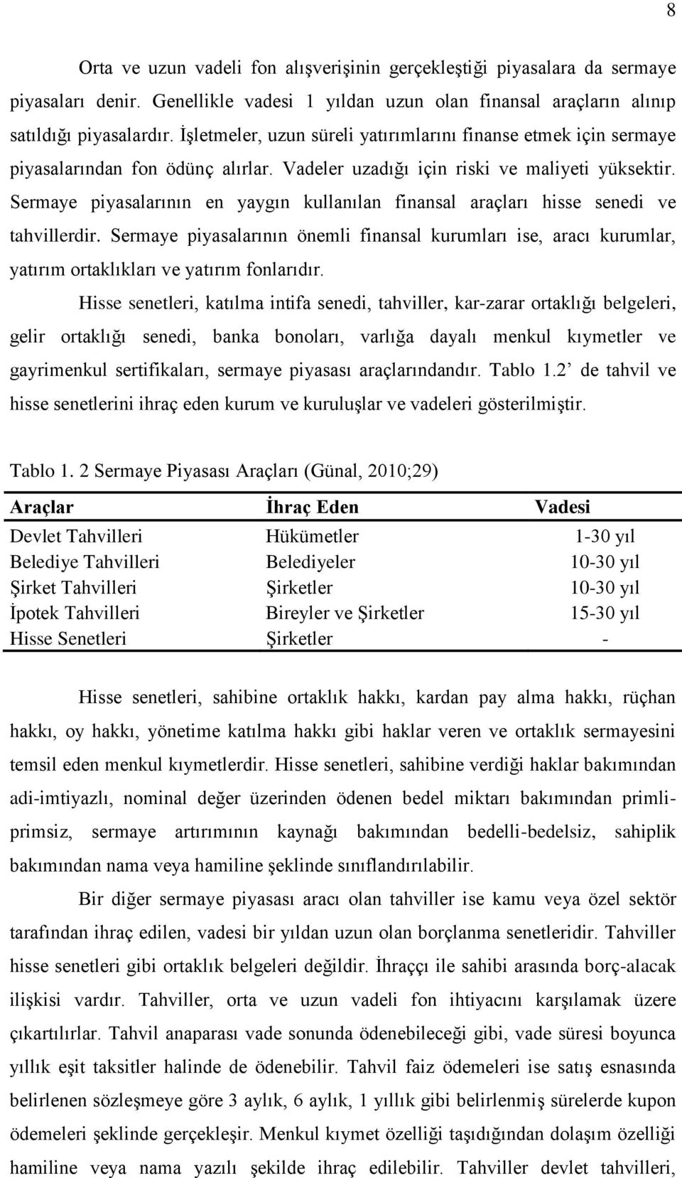 Sermaye piyasalarının en yaygın kullanılan finansal araçları hisse senedi ve tahvillerdir.