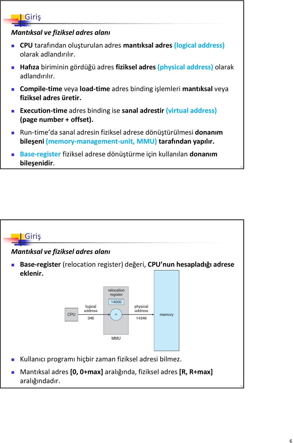 Execution-time adres binding ise sanal adrestir (virtual address) (page number + offset).