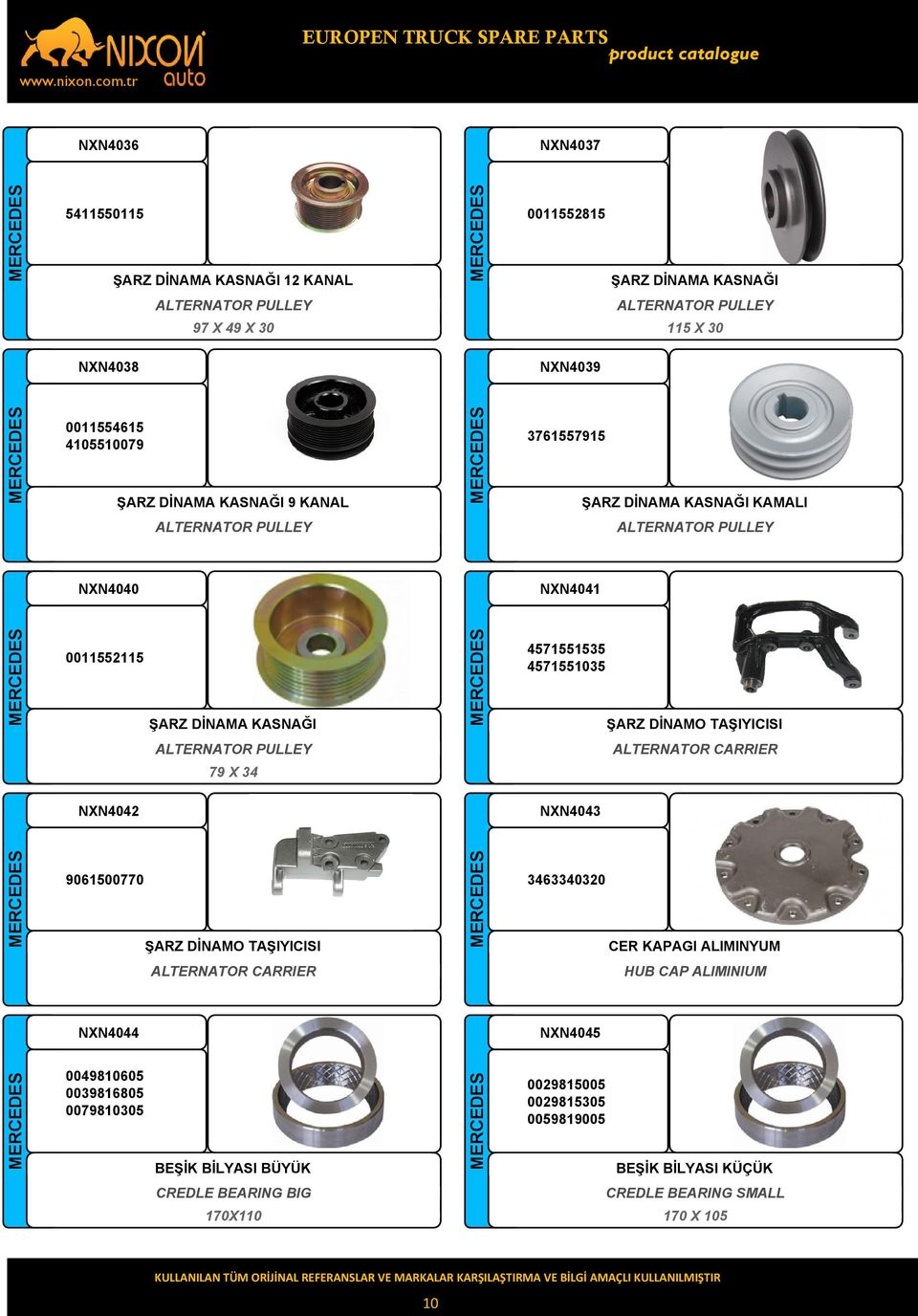 DİNAMO TAŞIYICISI 3463340320 CER KAPAGI ALIMINYUM ALTERNATOR CARRIER HUB CAP ALIMINIUM NXN4044 NXN4045 0049810605 0039816805