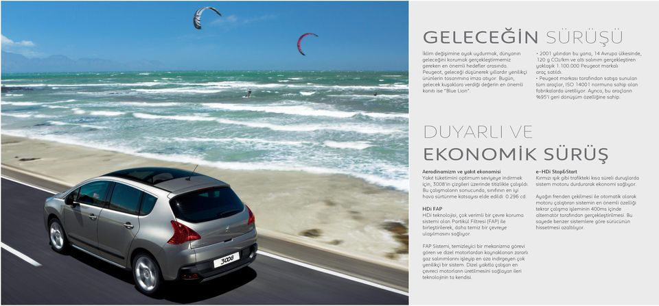 2001 yılından bu yana, 14 Avrupa ülkesinde, 120 g CO2/km ve altı salınım gerçekleştiren yaklaşık 1.100.000 Peugeot markalı araç satıldı.