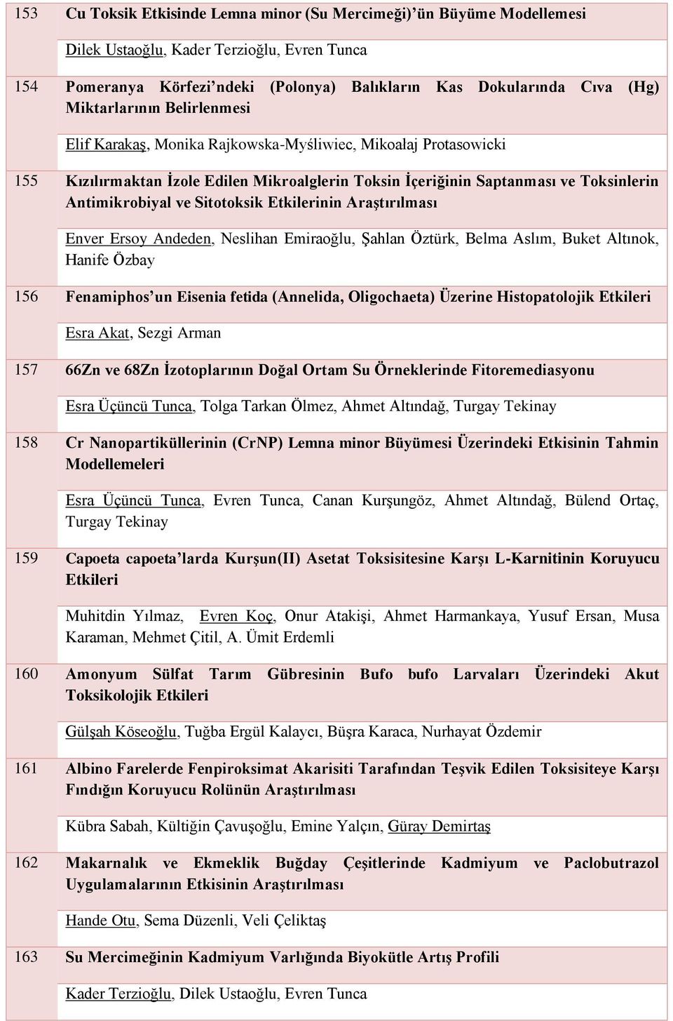 Sitotoksik Etkilerinin Araştırılması Enver Ersoy Andeden, Neslihan Emiraoğlu, Şahlan Öztürk, Belma Aslım, Buket Altınok, Hanife Özbay 156 Fenamiphos un Eisenia fetida (Annelida, Oligochaeta) Üzerine