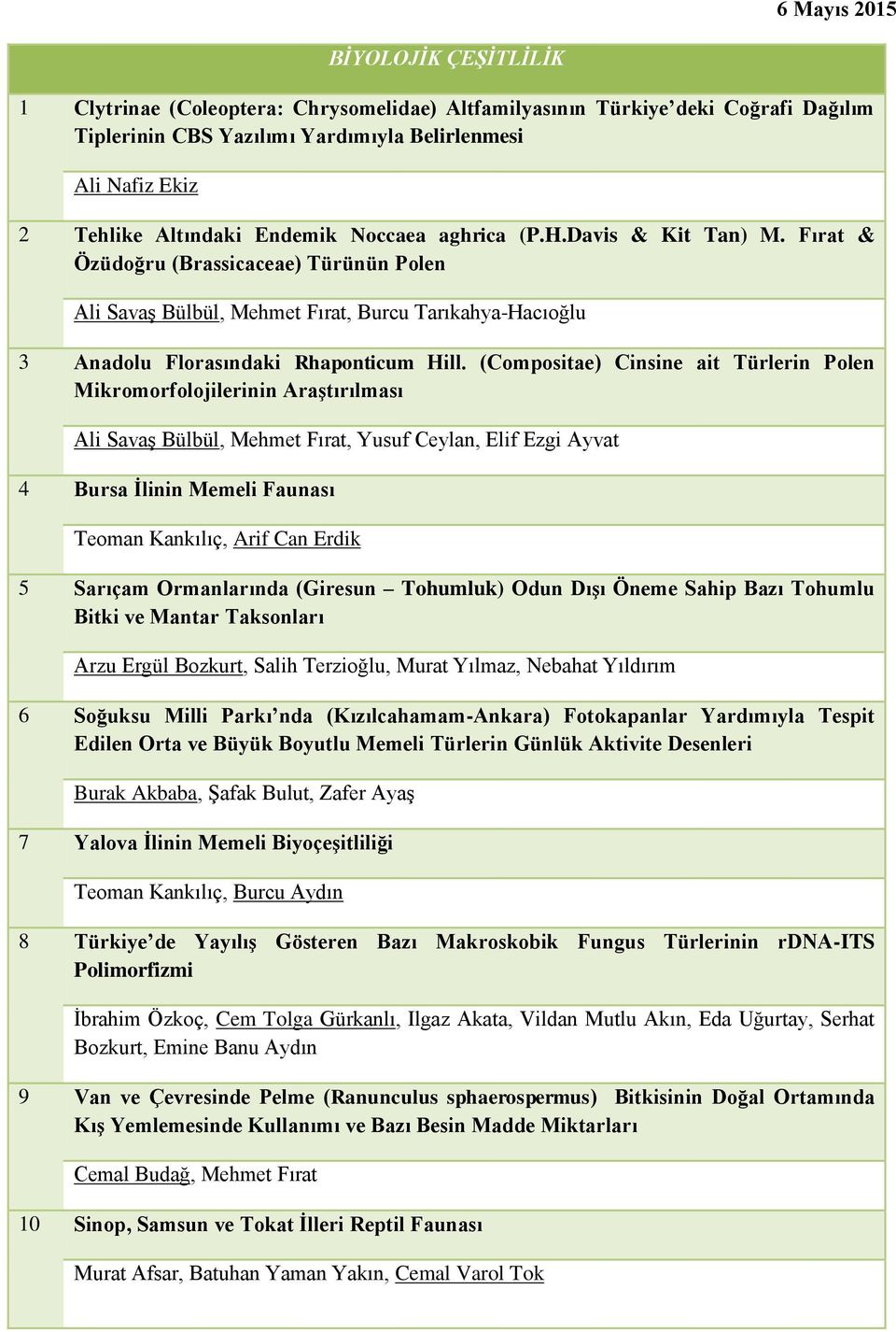 Fırat & Özüdoğru (Brassicaceae) Türünün Polen Ali Savaş Bülbül, Mehmet Fırat, Burcu Tarıkahya-Hacıoğlu 3 Anadolu Florasındaki Rhaponticum Hill.