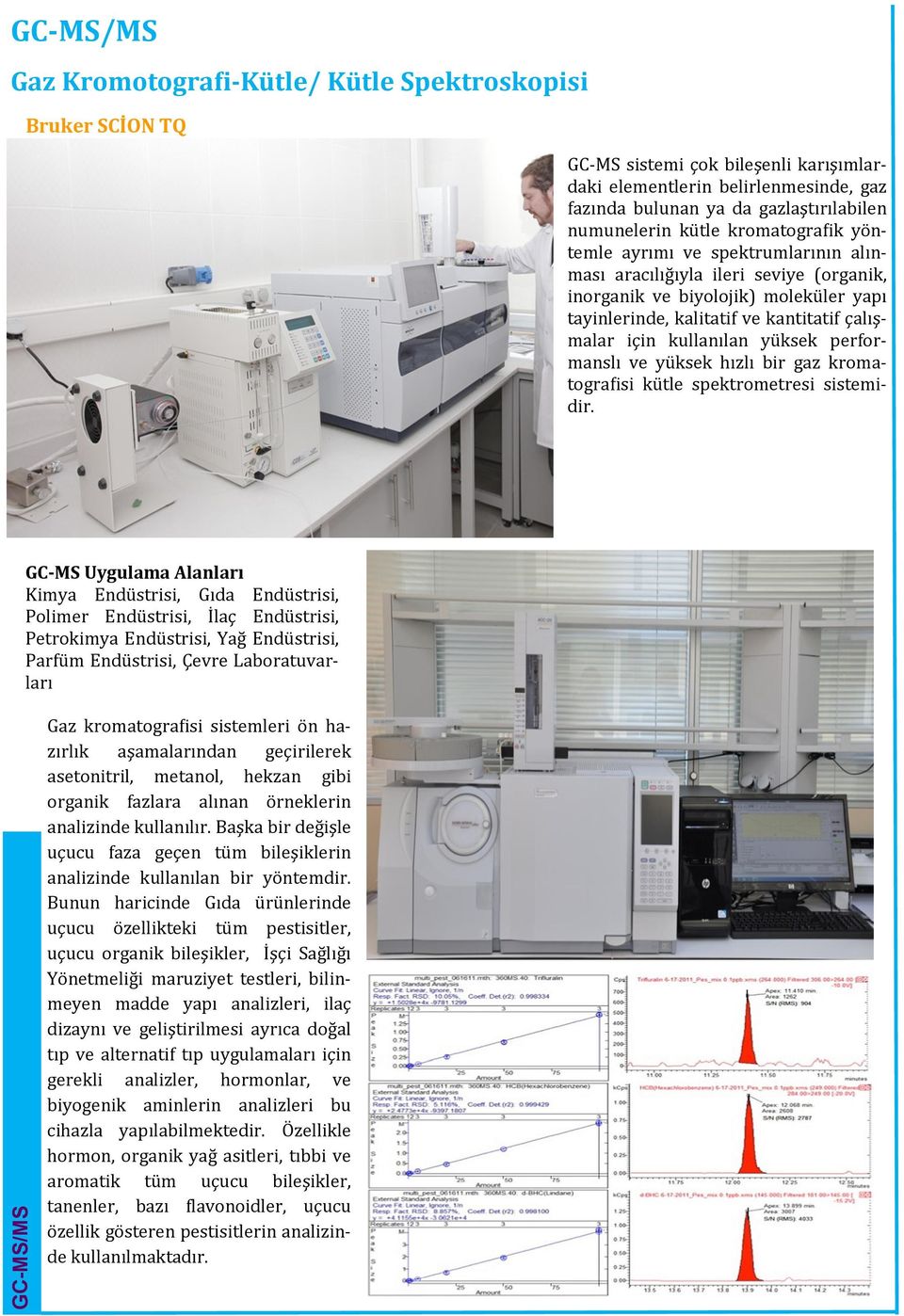 çalışmalar için kullanılan yu ksek performanslı ve yu ksek hızlı bir gaz kromatografisi ku tle spektrometresi sistemidir.