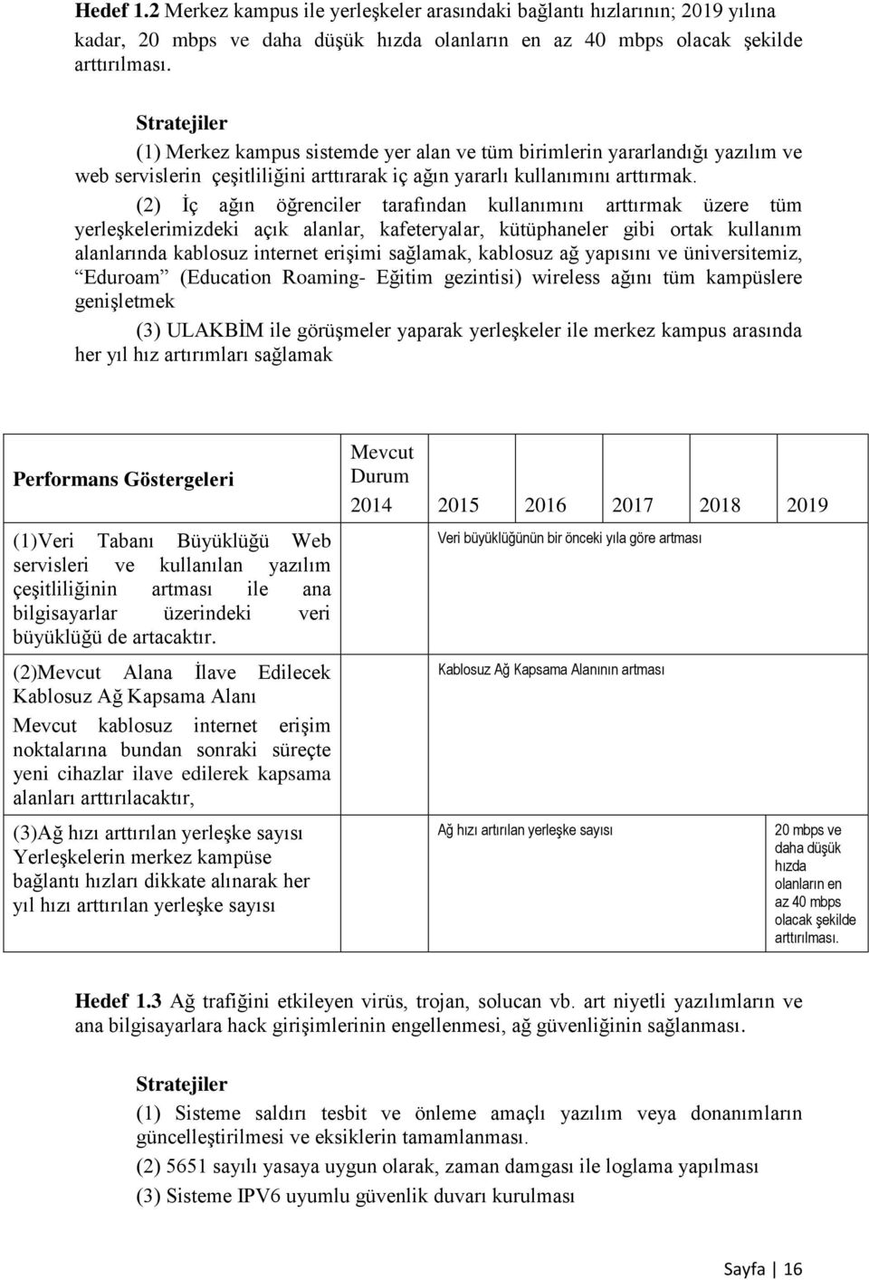 (2) İç ağın öğrenciler tarafından kullanımını arttırmak üzere tüm yerleşkelerimizdeki açık alanlar, kafeteryalar, kütüphaneler gibi ortak kullanım alanlarında kablosuz internet erişimi sağlamak,