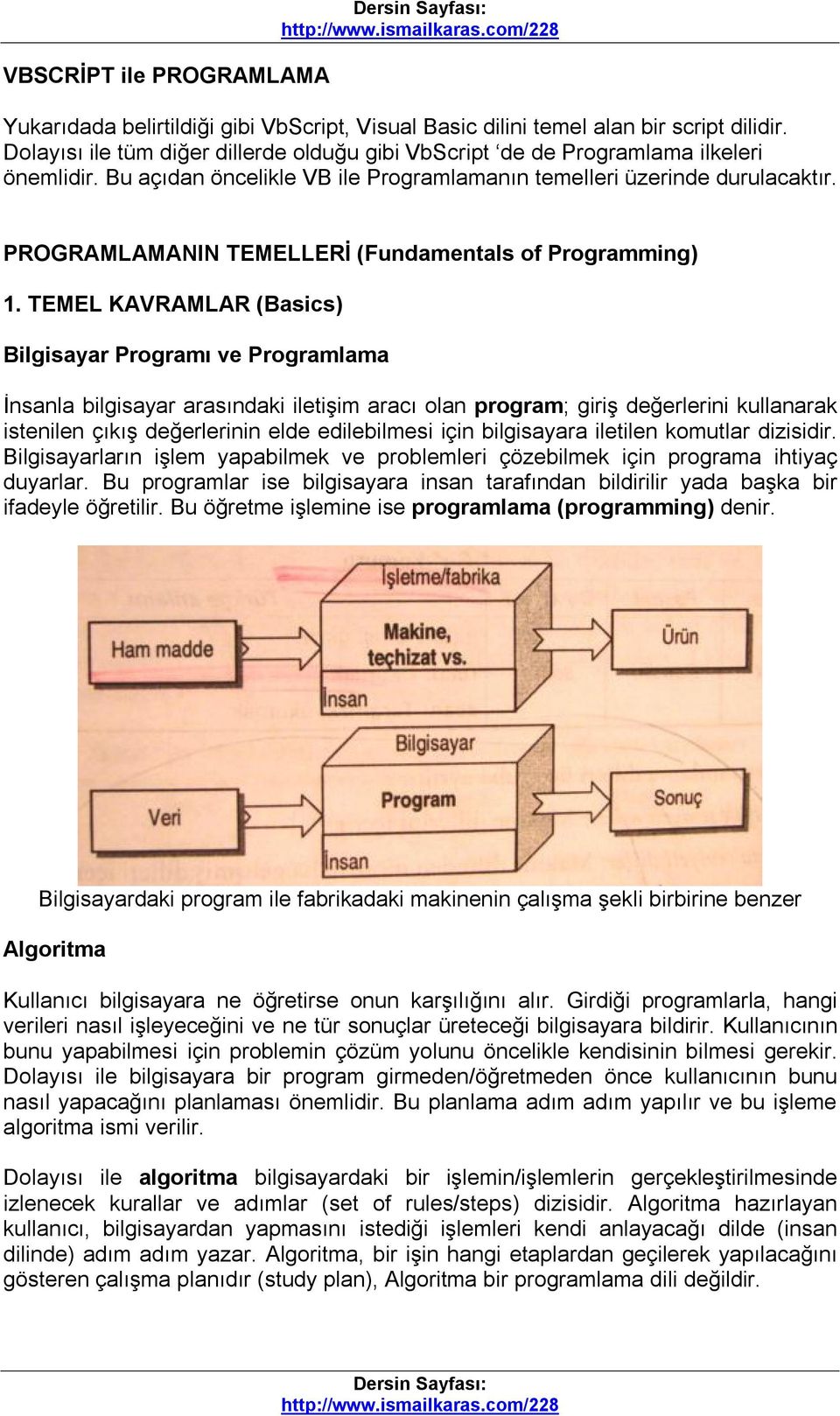 PROGRAMLAMANIN TEMELLERİ (Fundamentals of Programming) 1.