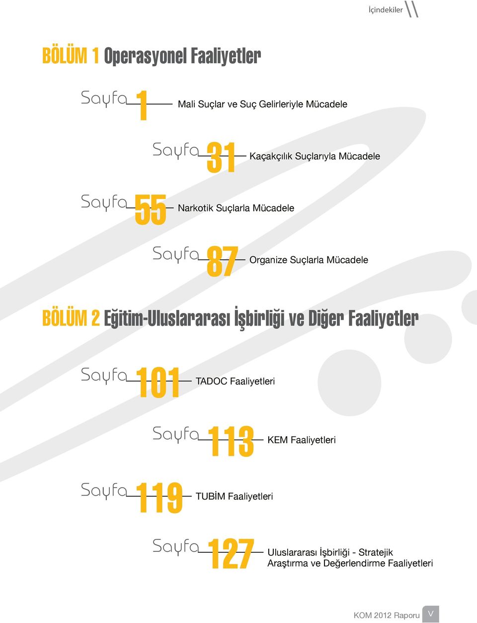 Eğitim-Uluslararası İşbirliği ve Diğer Faaliyetler Sayfa 101 TADOC Faaliyetleri Sayfa 113 KEM Faaliyetleri Sayfa