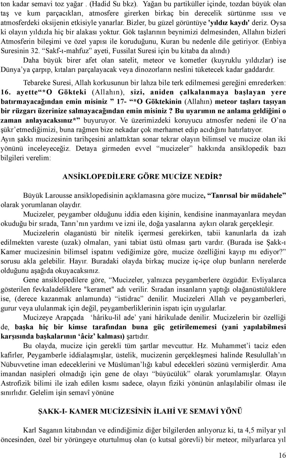 meteor taşş ğğini o şğğğ ş ğ ANSİKLOPEDİLERE GÖRE MUCİZE NEDİR?