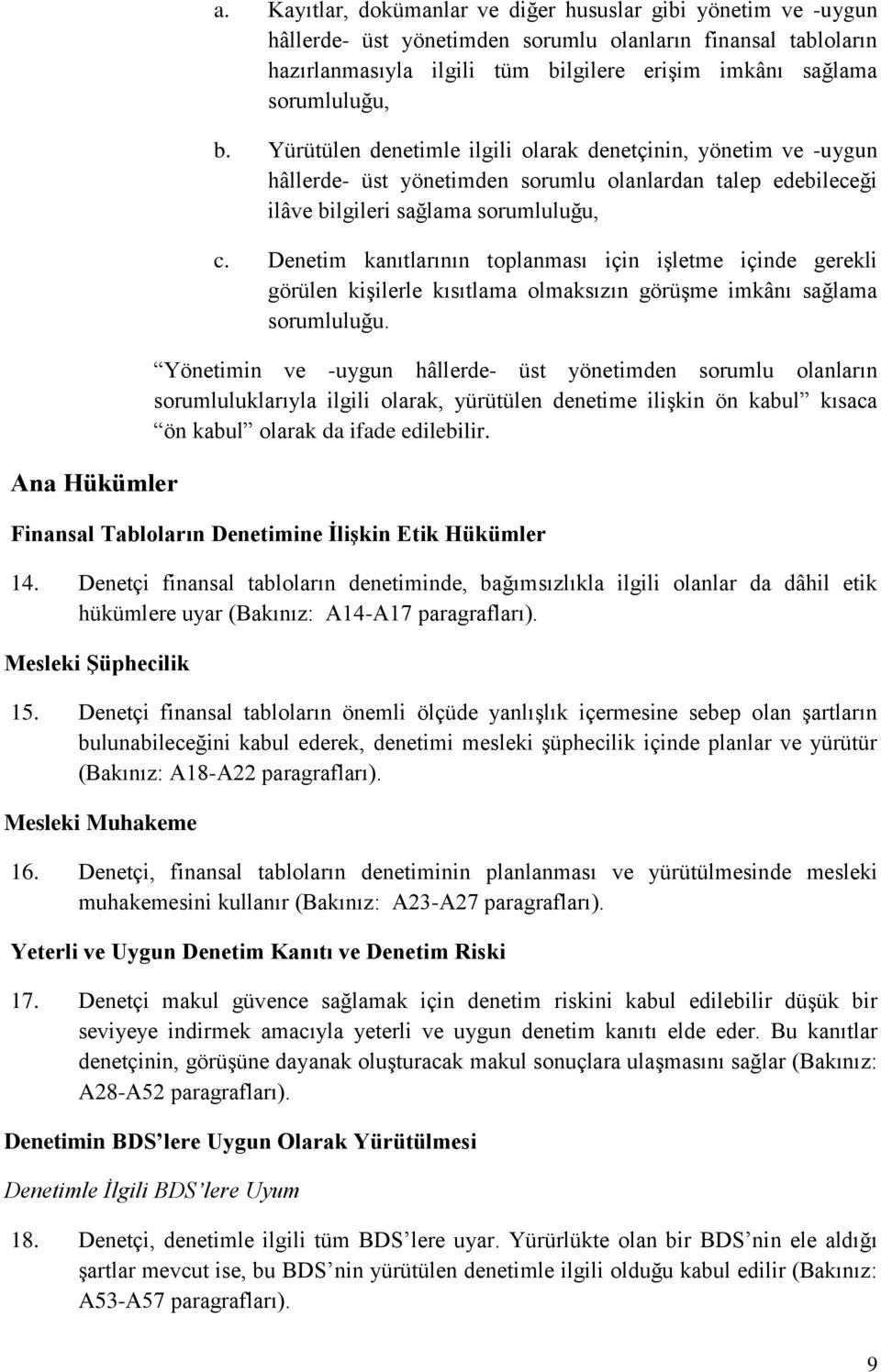 Yürütülen denetimle ilgili olarak denetçinin, yönetim ve -uygun hâllerde- üst yönetimden sorumlu olanlardan talep edebileceği ilâve bilgileri sağlama sorumluluğu, c.