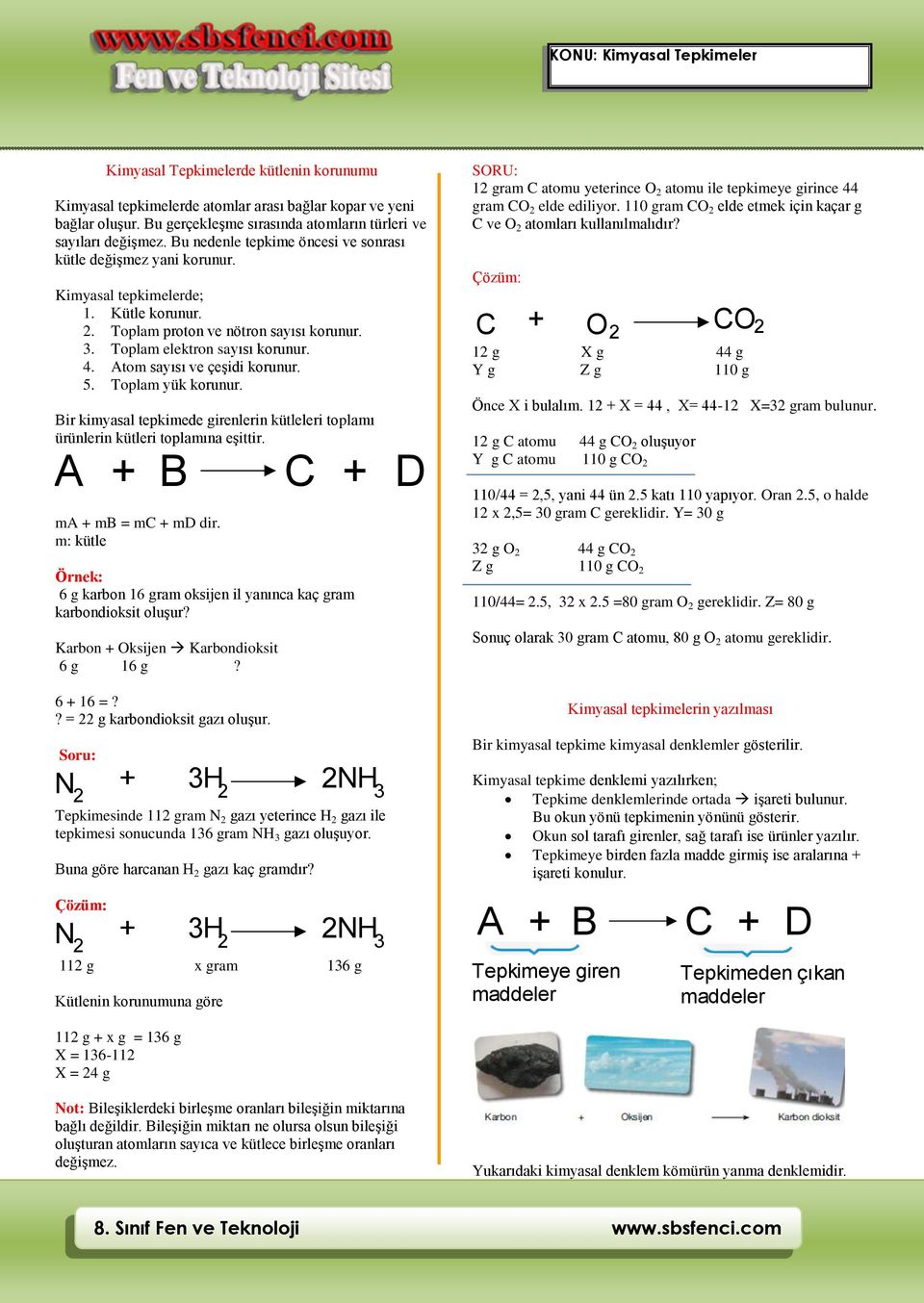 . Toplam proton ve nötron sayısı korunur. 3. Toplam elektron sayısı korunur.. Atom sayısı ve çeşidi korunur. 5. Toplam yük korunur.