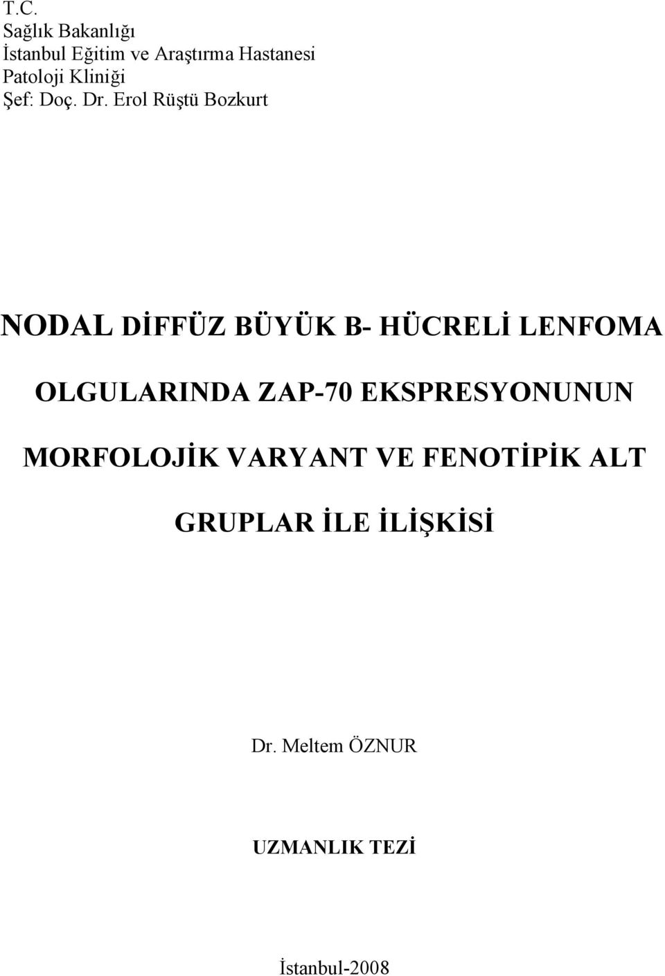 Erol Rüştü Bozkurt NODAL DİFFÜZ BÜYÜK B- HÜCRELİ LENFOMA OLGULARINDA