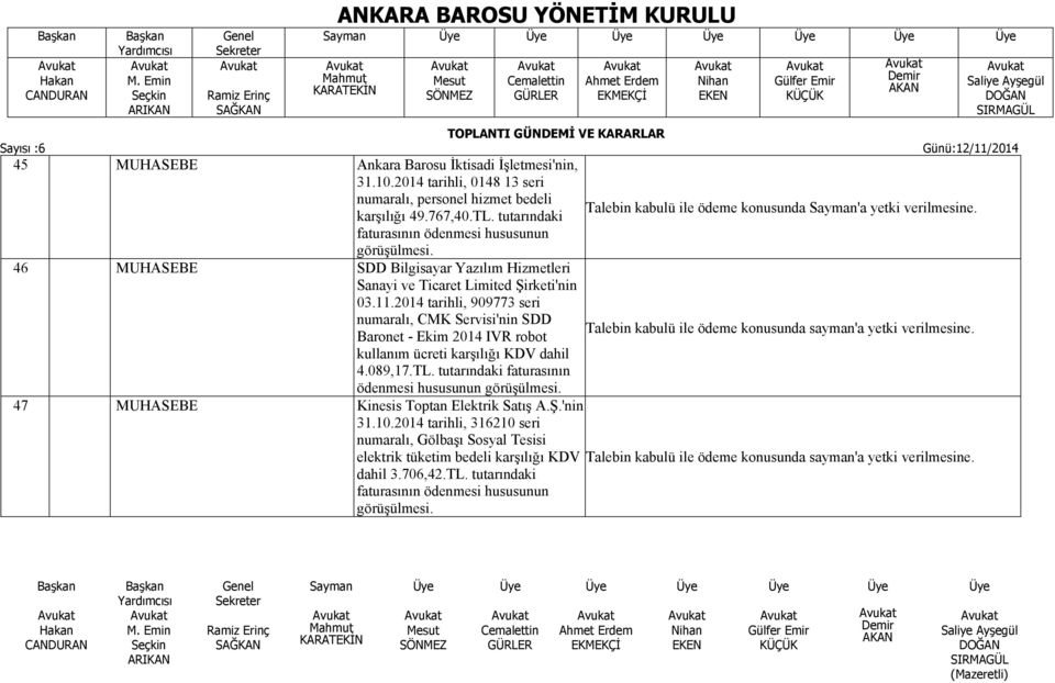 46 MUHASEBE SDD Bilgisayar Yazılım Hizmetleri Sanayi ve Ticaret Limited Şirketi'nin 03.11.